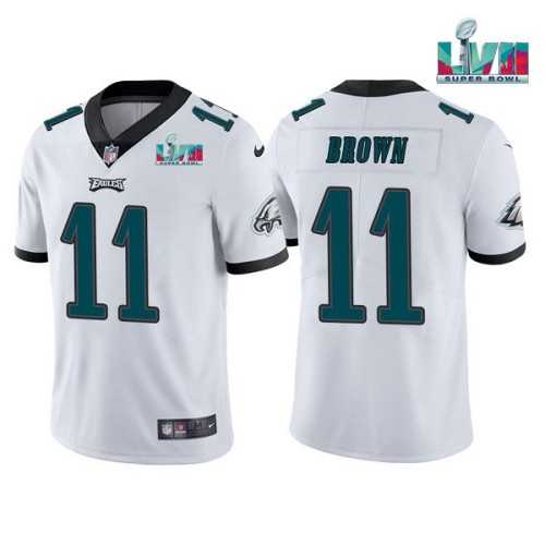 Men & Women & Youth Philadelphia Eagles #11 A.J. Brown White Super Bowl LVII Patch Vapor Untouchable Limited Stitched Jersey